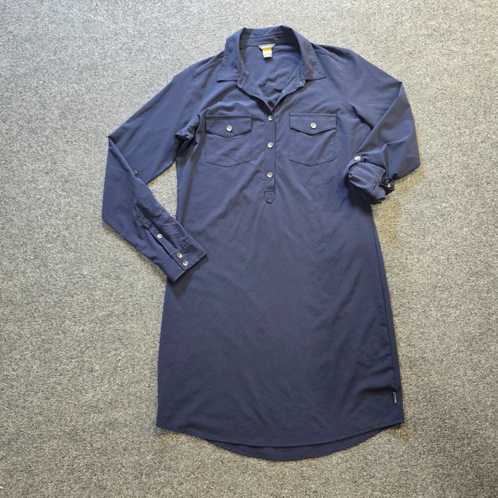 Eddie Bauer Dress Women Size Small Blue Long Sleeve Collared Performance Outdoor